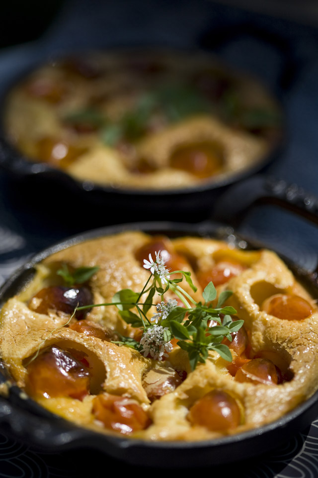 Clafoutis de tomates cerise au Gruyère AOP