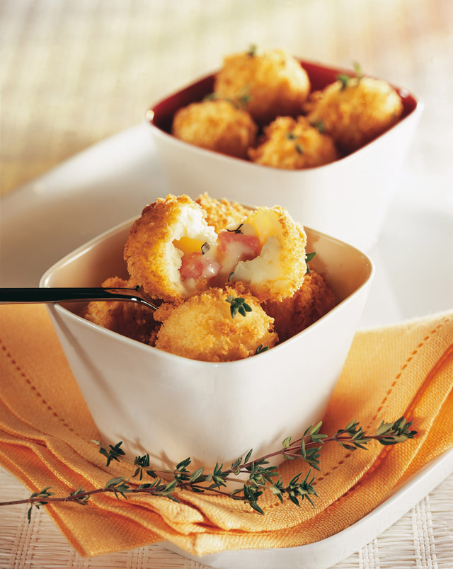 Croquettes de pommes de terre aux lardons et à l'Emmentaler AOP