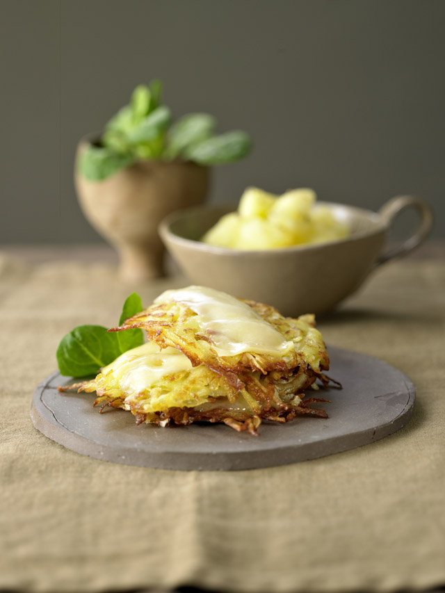 Röstis à l'Appenzeller® et compote de pommes