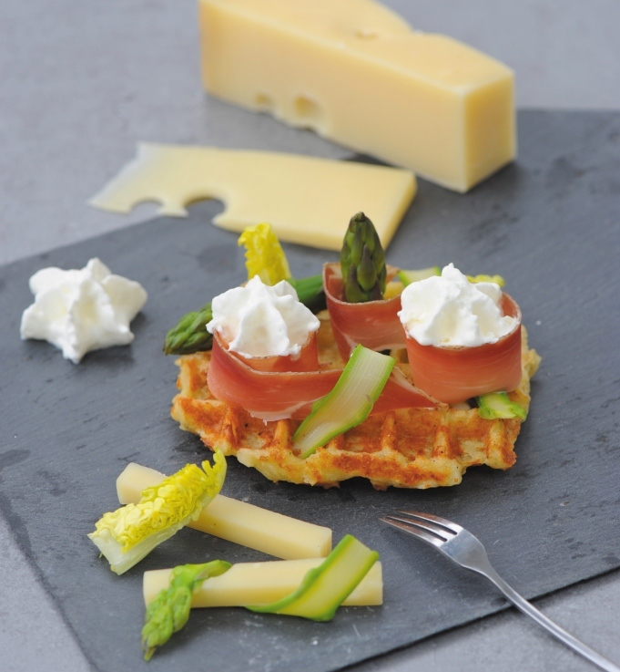 Gaufre de pommes de terre et sa crème d’Emmentaler AOP à la noisette