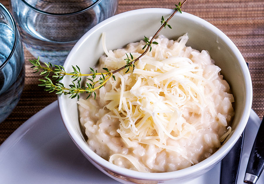 Risotto au Tilsiter et ses fruits et légumes