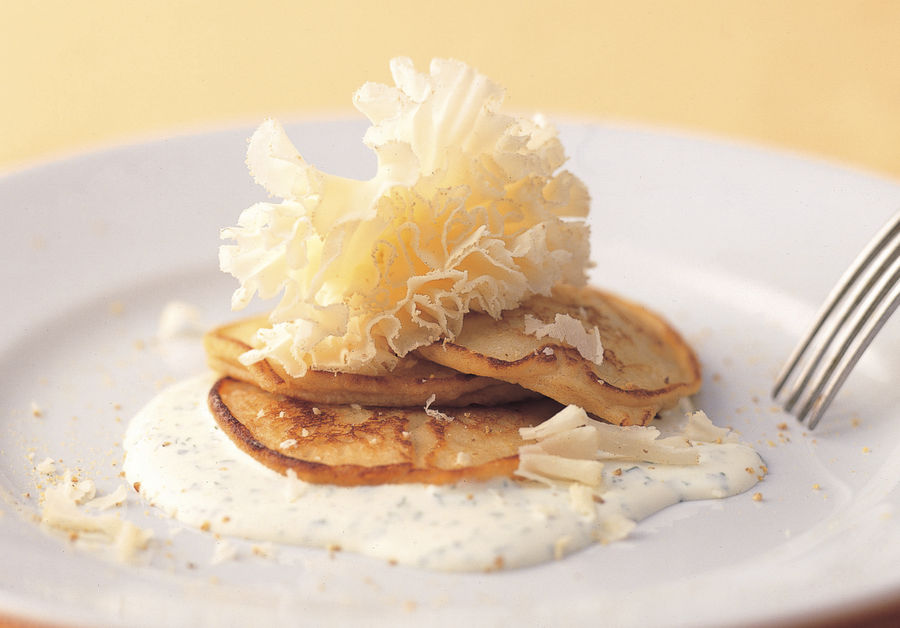 Crêpes de pomme de terre à la crème aux fines herbes