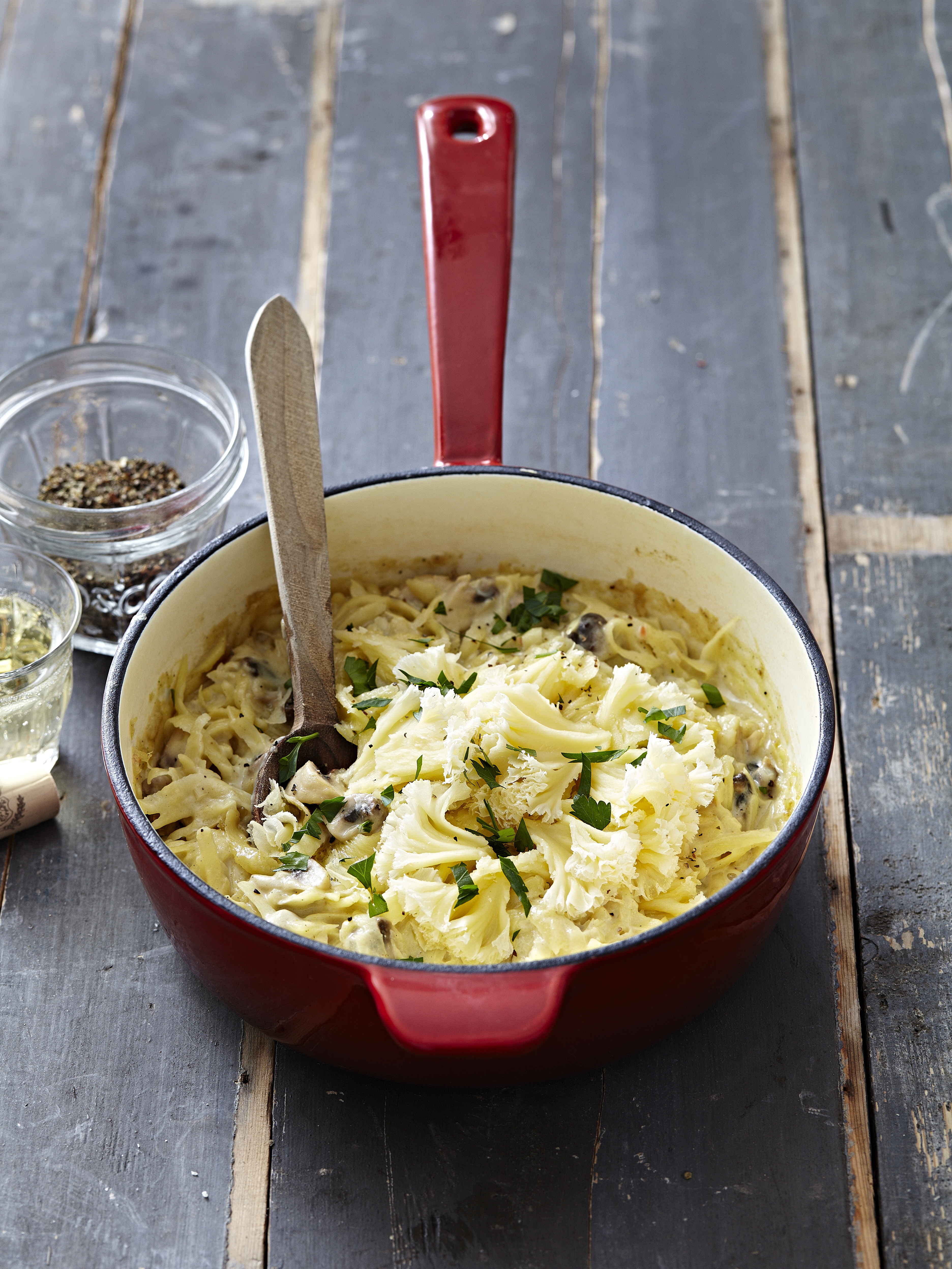 Pommes de terre façon risotto aux champignons et à la Tête de Moine AOP